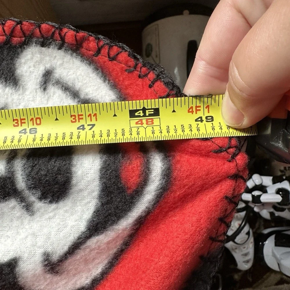 Disney Red/White/Black Mickey Mouse Face Throw Blanket 39 X 49 Inch